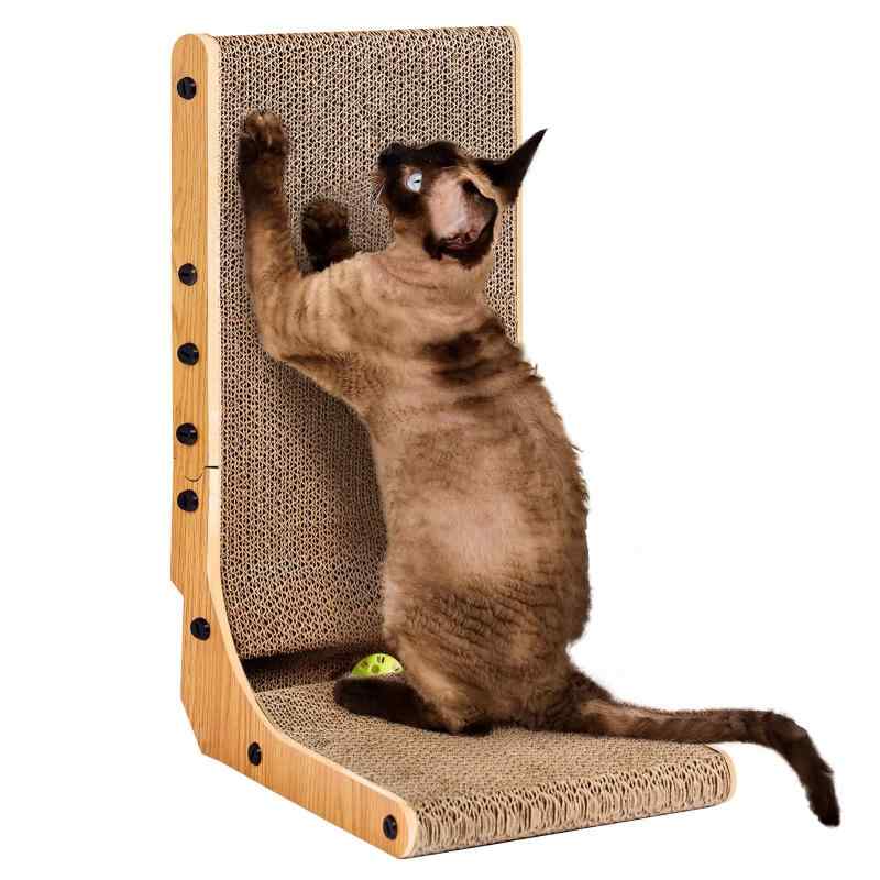 EHEYCIGA 猫 爪研ぎ 縦型 猫 爪とぎベッド 猫 家 M 猫グッズ 猫の爪とぎ段ボール（L字型，29x24.5x48cm）