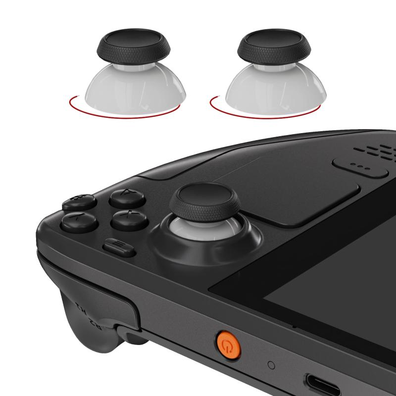 Rakuten - eXtremeRate Steam Deck LCD対応用交換サムスティック、純正タッチセンサー搭載のカスタムアナログスティック修理キット、Steam Deck OLED対応、防滑テクスチャグリップ【ブラック】