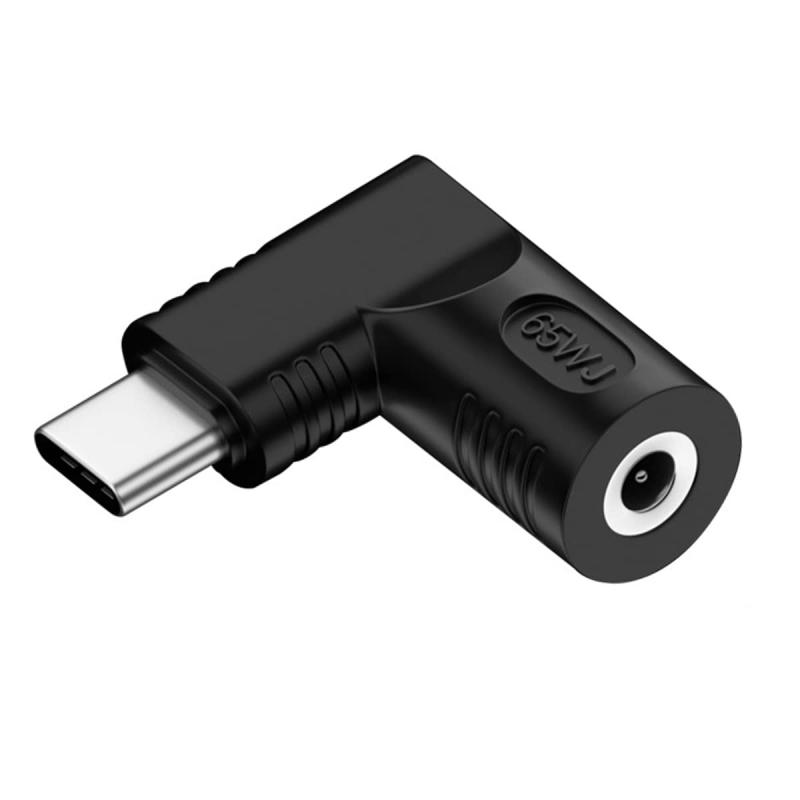 CYアダプタDC 20 Vジャック4.8 x 1.7 mmをUSB-C Type-C出力90度直角電源プラグ充電アダプタ65 Wに入力