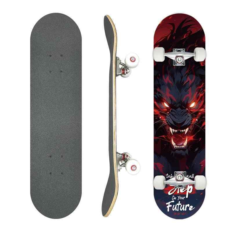 Dganliスケボー 子供 初心者 スケートボード 31x8インチ skateboard コンプリート 完成品 7層カナディアンメープル製 ダブルキック 若者 キッズ こどもの日 誕生日 プレゼント