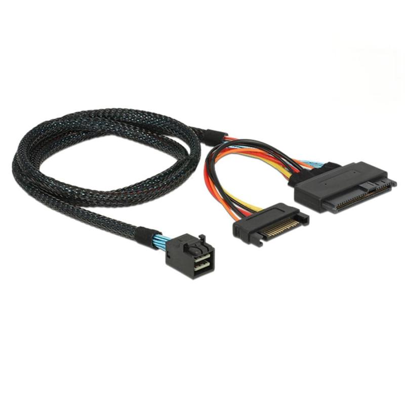 chenyang PCIe 4.0 SFF-8643 - SFF-8639ケーブル SATA電源付き U.2 SFF-8639 NVME SSD マザーボード 内部拡張 1.64フィート/0.5M