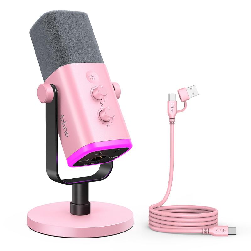 FIFINE USB/XLRスタンドアロンマイク 単一指向性 ダイナミックマイク PC/PS4/PS5対応 AM8P
