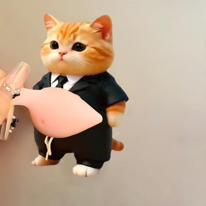 3Dかわいいシール 猫ステッカー 4枚セット ストレス解消 スクイーズ かわいい もちもち ぷにぷに 日記帳用 携帯電話飾り用 貼り付け可能 root-house-10210964 RoothouseStore サンプル画像3