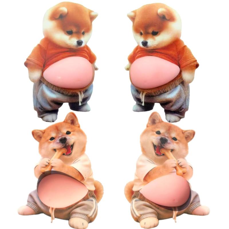 3Dかわいいシール 柴犬シール 4枚セット ストレス解消 スクイーズ かわいい もちもち ぷにぷに 日記帳用 携帯電話飾り用 貼り付け可能 root-house-10169777 RoothouseStore パッケージ画像
