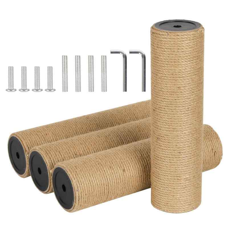 Rakuten - ECCIBOUN 4本セット 直径8.3cm 猫 爪研ぎ ポール 交換用 支柱 キャットタワー 替え 麻柱 麻縄 (30cm*4本, M10)