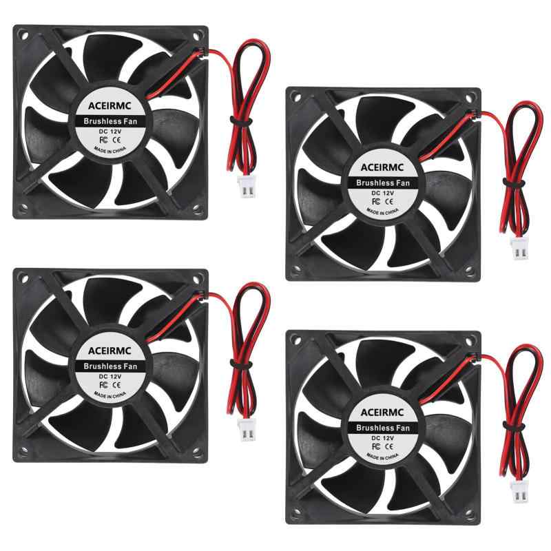 ACEIRMC 4個 80mm ファン 12V ブラシレス 8025 80x25mm 冷却用 DIY PC コンピューター ケース 3Dプリンター CPUクーラー ラジエーター (12V 2ピン)
