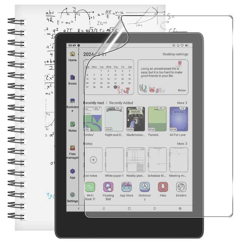 Rakuten - For Meebook/Likebook M8C フィルム Meebook/Likebook M8C 7.8インチ 対応 ペーパーライクフィルム 紙のような描き心地 アンチグレア ペーパータッチ ケント紙タイプ 超薄 弾力性 指紋防止 全面保護 Gree