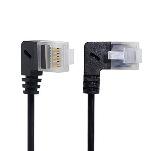 Cablecc Ultra SlimCat6イーサネットケーブルRJ45左から右への角度付き25cmUTPネットワークケーブルパッチコードラップトップルーターTVBOX用の90度Cat6aLan