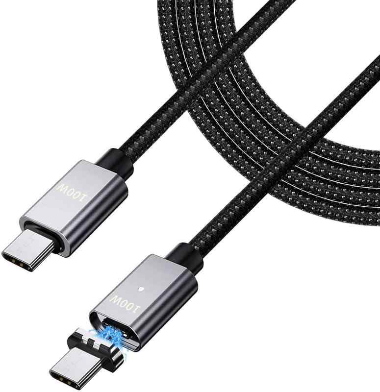 USB-C TO USB-Cケーブル マグネット充電ケーブル 2M 片側が磁石式USB-Type-C端子 丈夫なメッシュタイプ MacBok/Nintendo Switch/4k TV/Xperia/XZ/Galaxy