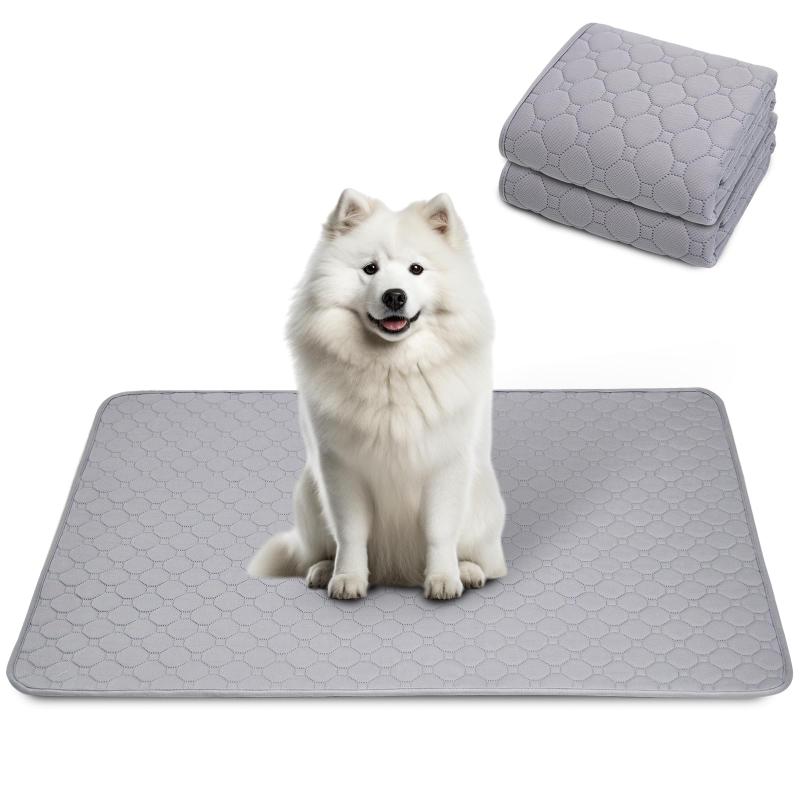 STVICTORY 洗えるペットシーツ 犬 猫 ペット用 おしっこマット 下敷き ペットマット 滑り止め 防水 速乾 子犬/シニア犬の介護シーツ 多頭飼い 繰り返し使用可能 環境に優しい（100x67cm グレー 2 root-house-10173806 RoothouseStore パッケージ画像