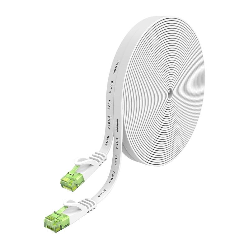 Lovicool LANケーブル CAT6準拠 ウルトラフラットケーブル モデム パッチパネル アクセスポイント等に適用います
