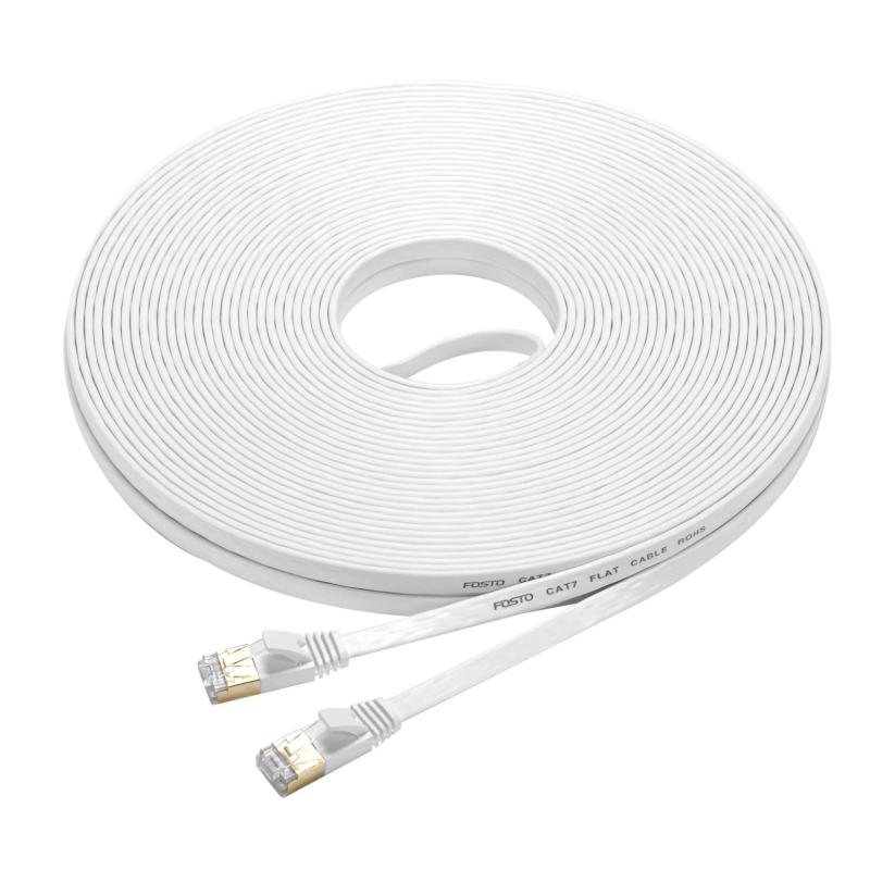Rakuten - FOSTO Cat7 LANケーブル 25M カテゴリー7 イーサネットケーブル ウルトラフラットケーブル 高速 STP 金メッ 爪折れ防止 RJ45コネクタ ギガビット10Gbps/600MHz 業務用 屋外用