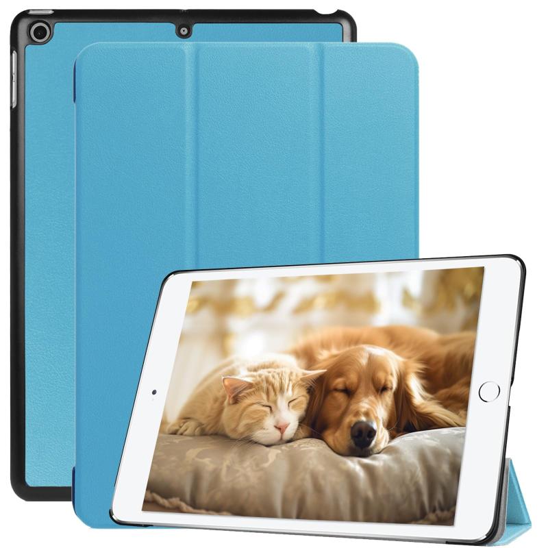 iPad ケース 9.7 インチ 第5世代 第6世代 (2018/2017) 通用カバー三つ折り スタンド オートスリープ機能 アイパッド用タブレットケースPU+PC 軽量 耐衝撃 iPad カバー (ブルー, iPad 9.7 (2018/2017))の商品画像