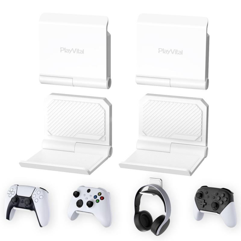 Rakuten - PlayVital FOLD ps5/ps4コントローラー対応用ウォールマウントスタンド、Switch Pro対応、xboxシリーズ X/S対応用折りたたみ式ウォールスタンド、ゲーミングヘッドセットスタンド、Xboxワイヤレスヘ