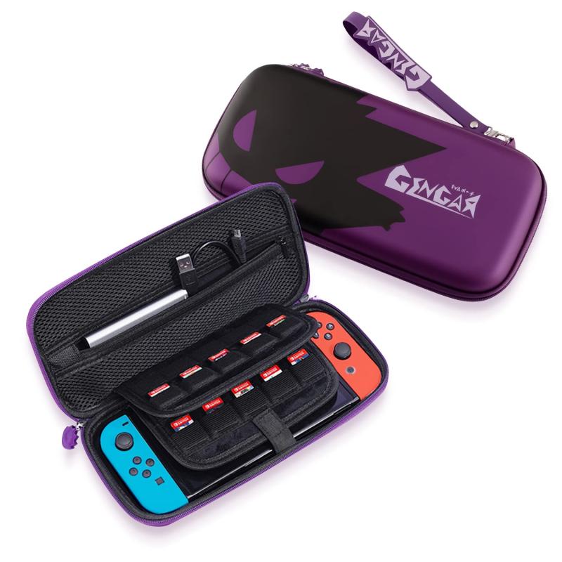 Rakuten - Switch/Switch 有機el ケース スイッチ【全面保護・衝撃吸収・防汚防水・ストラップ付】Switch Oled 収納バッグ キャリングケース ハードポーチ 20枚ゲームカード purple