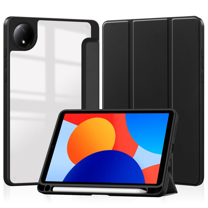 Redmi pad SE ケース 8.7インチ Redmi pad SE カバー【COKOVI】Xiaomi Redmi pad SE 8.7 タブレットケース クリア 裏全透明 三つ折り スタンド機能 四角加固 全面保護 軽量 薄型 TPU耐衝撃フレーの商品画像