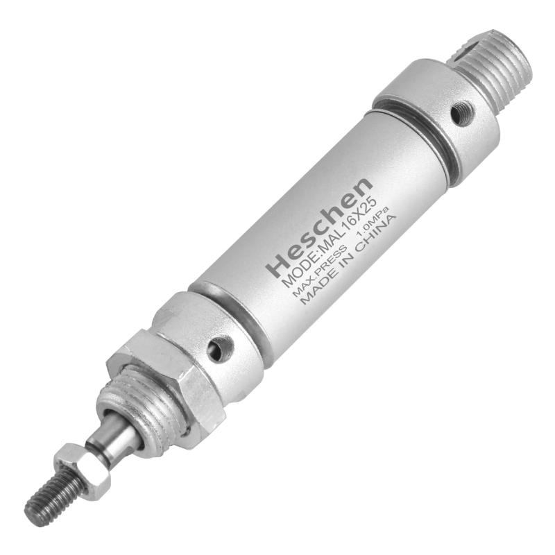 Rakuten - Heschen 空気圧スリムエアシリンダー, MAL 16-25, M5ポート, 16mmボア, 複動式，自動化機器向け (25mmストローク)