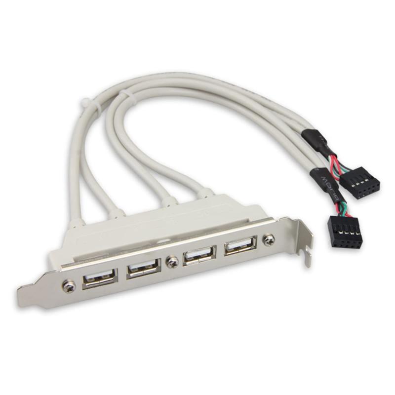 CY 4ポート USB 2.0メスからマザーボード 9ピン 10ピン ヘッダーケーブル ブラケット付き PCI-E