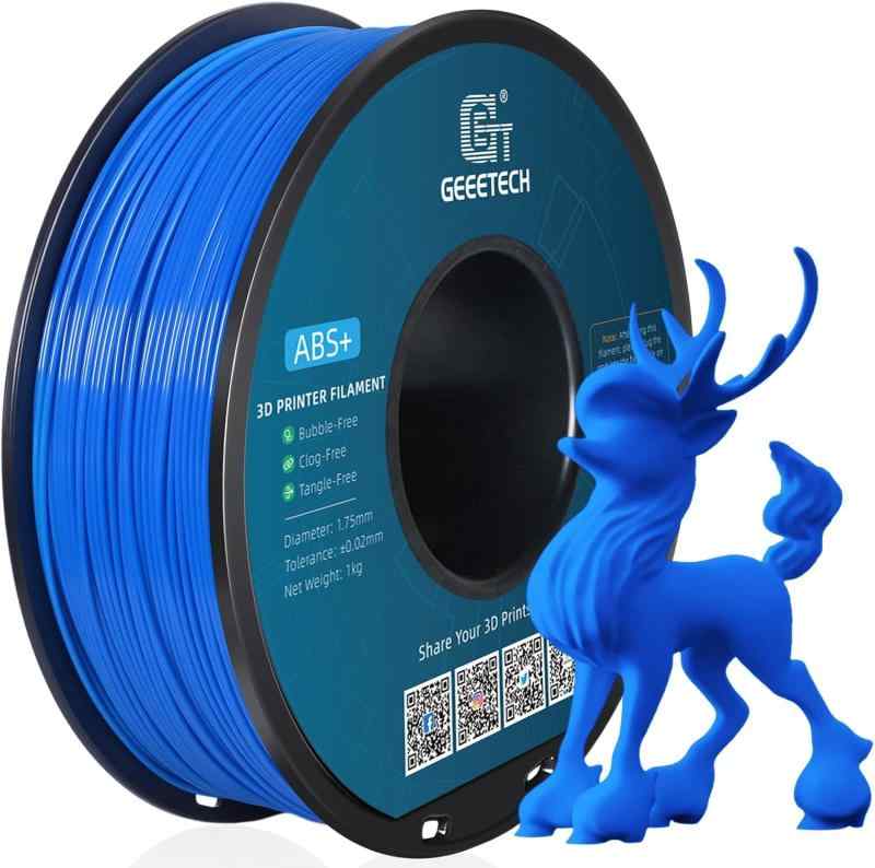 GEEETECH フィラメントABS 3Dプリンター フィラメント ABS 造形材料 寸法精度+/- 0.02 mm 正味量1KG 1.75mm径 （青/ブルー）