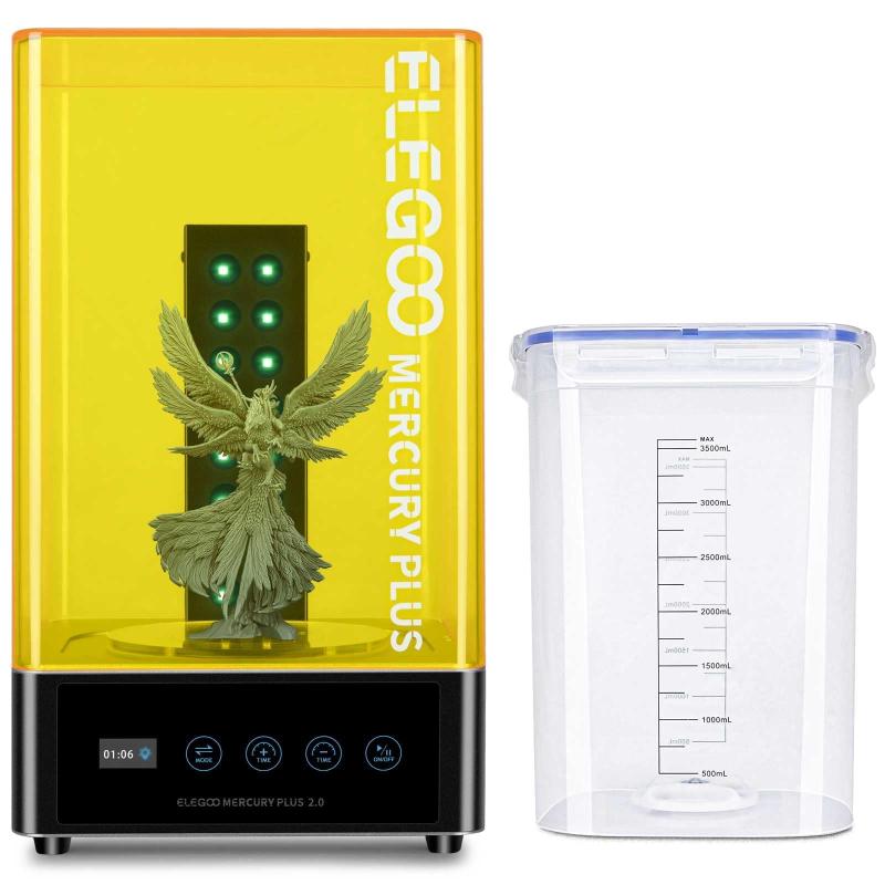 ELEGOO Mercury Plus 2.0 洗浄硬化機 2 in 1 Mars Photon S Photon Mono LCD/DLP/SLA 3Dプリント用 造形物用 レジン UV硬化ボックス 回転硬化ターンテーブル付き