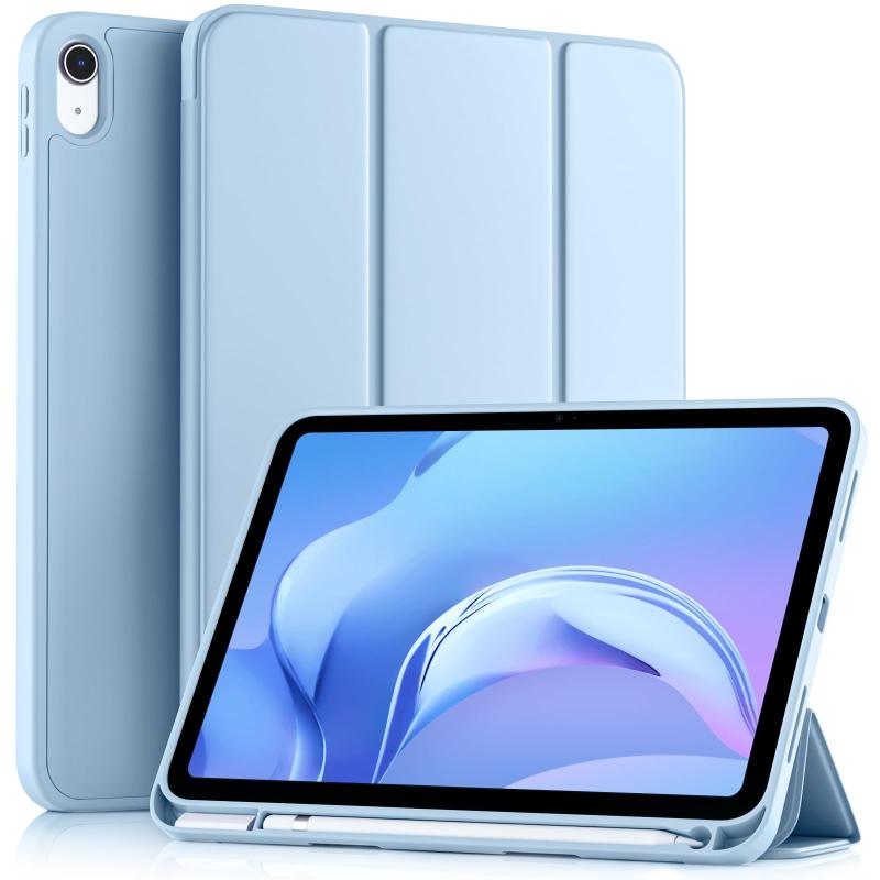 Maledan 対応iPad 11世代 ケース 2025モデル - 11/10.9インチ 三つ折りスタンド ペンシル収納ホルダー付き 軽薄 軽量 オートスリープ機能対応 耐衝撃 対応iPad 10世代 ケース アジサイ