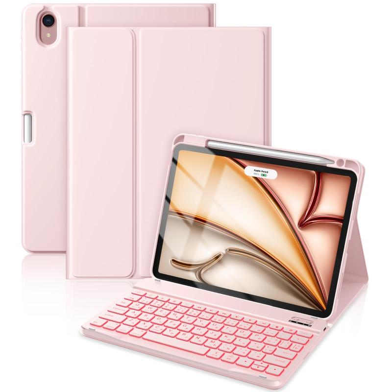 HETHOT iPad用 air キーボード付きケース M4/M3/M2対応 11インチ Air 第5/4世代 10.9インチ対応 JIS日本語配列 着脱式 耐汚れ性素材カバー ペン収納 Bluetoothキーボード 2台デバイスマルチペアリング 多
