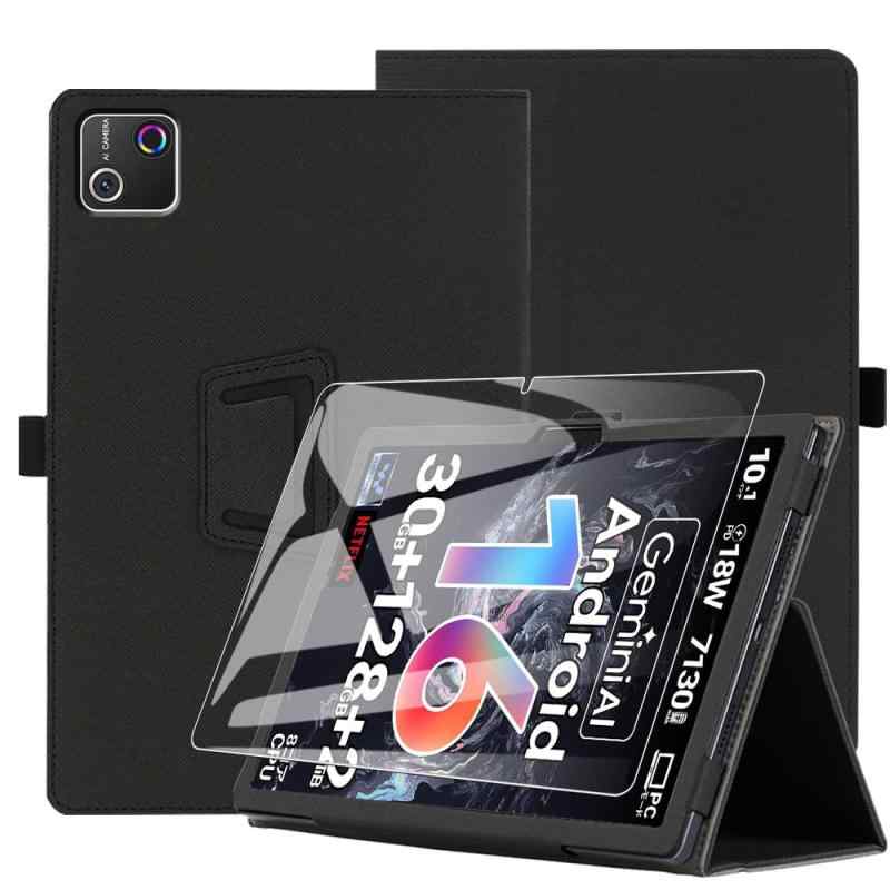 【1+1枚セット】For HiGrace G13 ケース+フィルム LAZIRO 10インチ タブレットケース 高級PU レザー 全面保護 調節可能 衝突防止 防水防汚 薄型軽量 良い手触り 長持ち スタンド機能付き HiGrace G13 対の商品画像