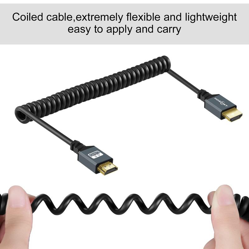 Twozoh HDMI to HDMI ケーブル カール加工, HDMI ケーブル ストレッチスプリングケ...