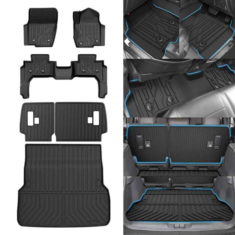 Kotesoto トヨタ ランドクルーザー250系 5人乗り フロアマット&amp;セカンド&amp;シート背面&amp;トランクマット ランクル250 GDJ250W TRJ250W カーマット フルセット Land Cruiser250 カーゴマット
