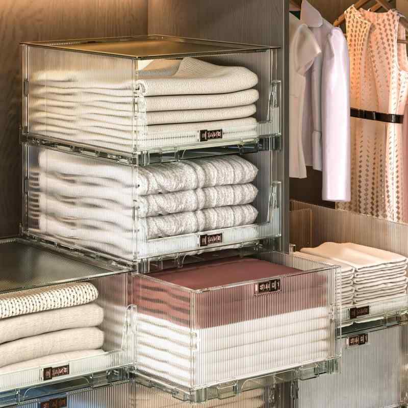 Rakuten - OTYTY 衣類収納ケース 引き出し 押し入れ収納ケース クリアケース クローゼット プラケース 押し入れ 収納 折り畳み ケース 洋服収納 衣類収納 整理棚 積み重ね可能 タンス収納 大容量 省ス
