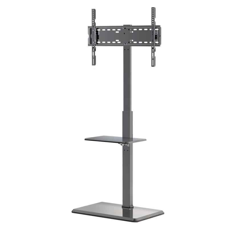 Afaloona テレビスタンド 壁寄せ テレビ台 ハイタイプ 32-75インチ対応 自立式 tv stand 耐荷重45kg VESA75x75mm~VESA600x400mm TVスタンド 高さ調節可能 左右回転 収納棚付き 黒(TCP01-2-M-