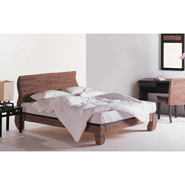 【高品質ウォーターヒヤシンスベッド/PERFORMAX正規品】ウォーターヒヤシンス ベッド ワイドダブル モダンアジアン家具 ローベッド HBD-04