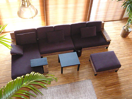 高品質 ウォーターヒヤシンス ソファ W120cm 2P 2人掛け ソファー 肘掛無し コーナーソファー アジアンソファー リビング チェア リゾート ハワイアン 高級 アジアン家具 ナチュラル モダン PERFORMAX 【受注生産品】