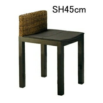 [正規輸入代理店] PERFORMAX ウォーターヒヤシンス ウォーターヒアシンス キッチン カウンターチェア バースツール SH45cm レザー 本革張り ダイニング チェア イス 椅子 アジアン バリ 高品質 高級 アジアン家具 ナチュラル モダン パフォーマックス (受注生産品)