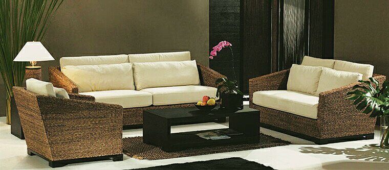 高品質 ウォーターヒヤシンス ソファ 2P 2人掛け ワイド ソファー 二人掛け アジアンソファー ラブソファ リビング チェア バリ リゾート ホテルライク 高級 アジアン 家具 ナチュラル モダン ハワイアン PERFORMAX （受注生産品）