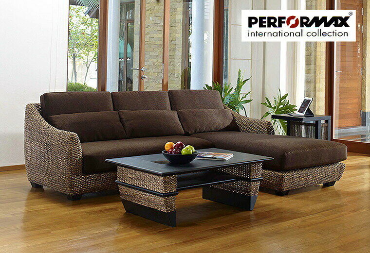 [正規輸入代理店] PERFORMAX ウォーターヒヤシンス ソファ コーナー ソファー カウチソファー 3人掛け デイベッド & 2Pソファ L字 L型 ローソファー 逆肘 W230cm バリ 高品質 高級 アジアン 家具 ナチュラル モダン パフォーマックス [3]