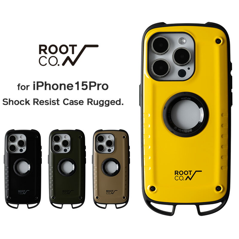 【ROOT CO.】[iPhone15Pro専用]GRAVITY Shock Resist Case Rugged.