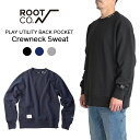 【ROOT CO.】PLAY UTILITY BACK POCKET Crewneck Sweat(4)