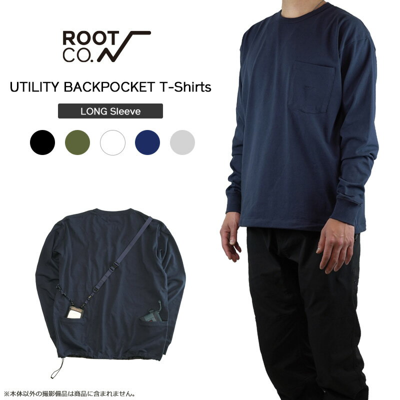 【ROOT CO.】PLAY UTILITY BACK POCKET Long Sleeve T-Shirts