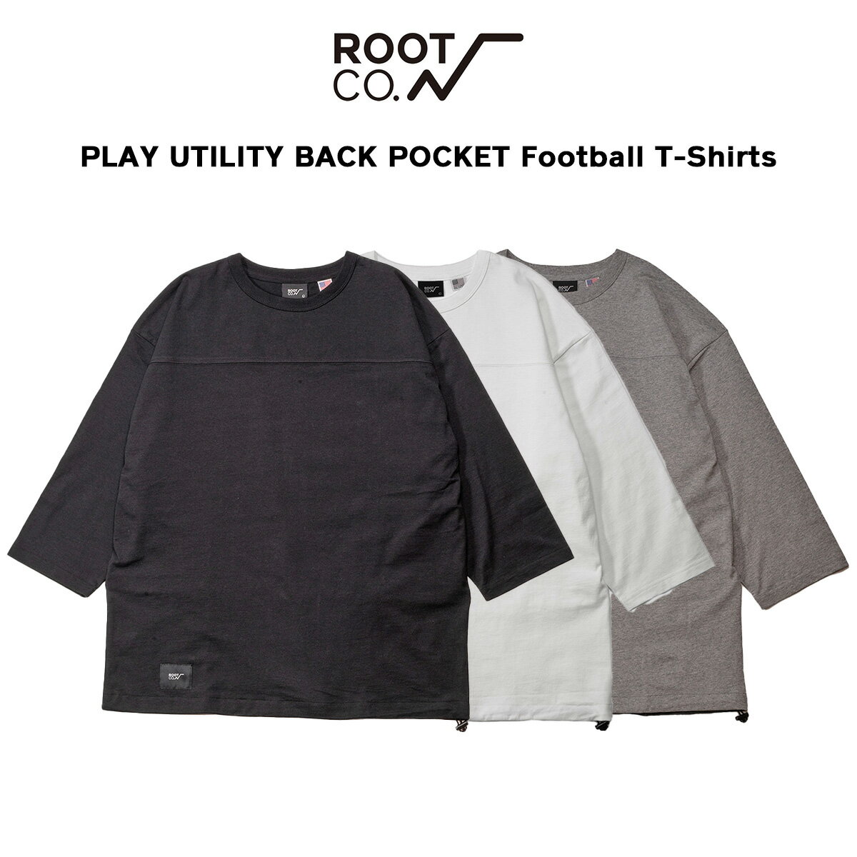 ROOT CO.PLAY UTILITY BACK POCKET Football T-Shirts