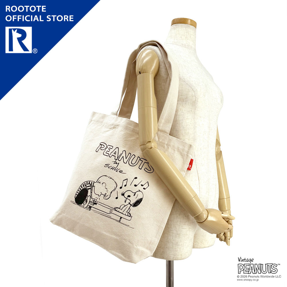 【ルートート公式】 トートバッグ レディース a4 スヌーピー おでかけ ブランド ROOTOTE【OE.トール.Peanuts-MUSIC-A （全3種）2026新作 品番6599】縦型 A4 レッスンバッグ アイボリー オールシーズン 綿 カジュアル ユニセックス 肩掛け サブ 毎日 通学 ギフト PEANUTS
