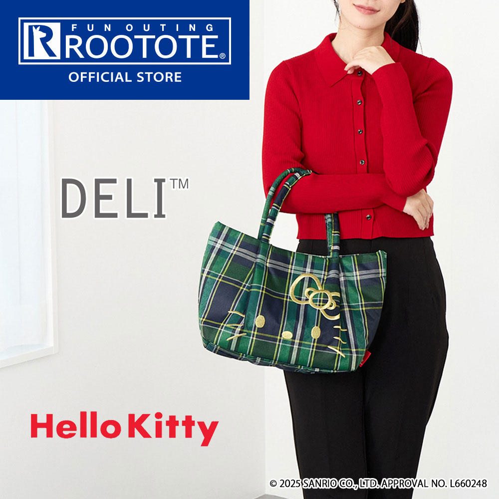 【ルートート公式】 トートバッグ レディース おでかけ ROOTOTE【IP.デリ.チェック.ハローキティ-A（全3種）2025新作 品番8463】横型 軽量 軽い マチ付き チェック柄 ポリエステル オールシーズン かわいい おしゃれ 肩掛け サンリオ ギフトのサムネイル