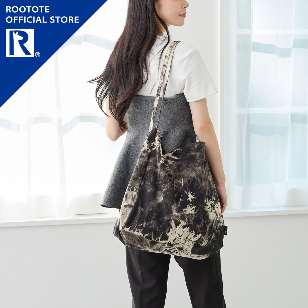 【ルートート公式】 トートバッグ レディース おでかけ ブランド ROOTOTE【SC.グランデ.タイダイ-A（全3種）2026新作 品番3566】大きめ 大容量 A4 肩掛け ブラック ブラウン ブルー 総柄 綿 コットン ギフト ラッピング プレゼント 軽量 旅行