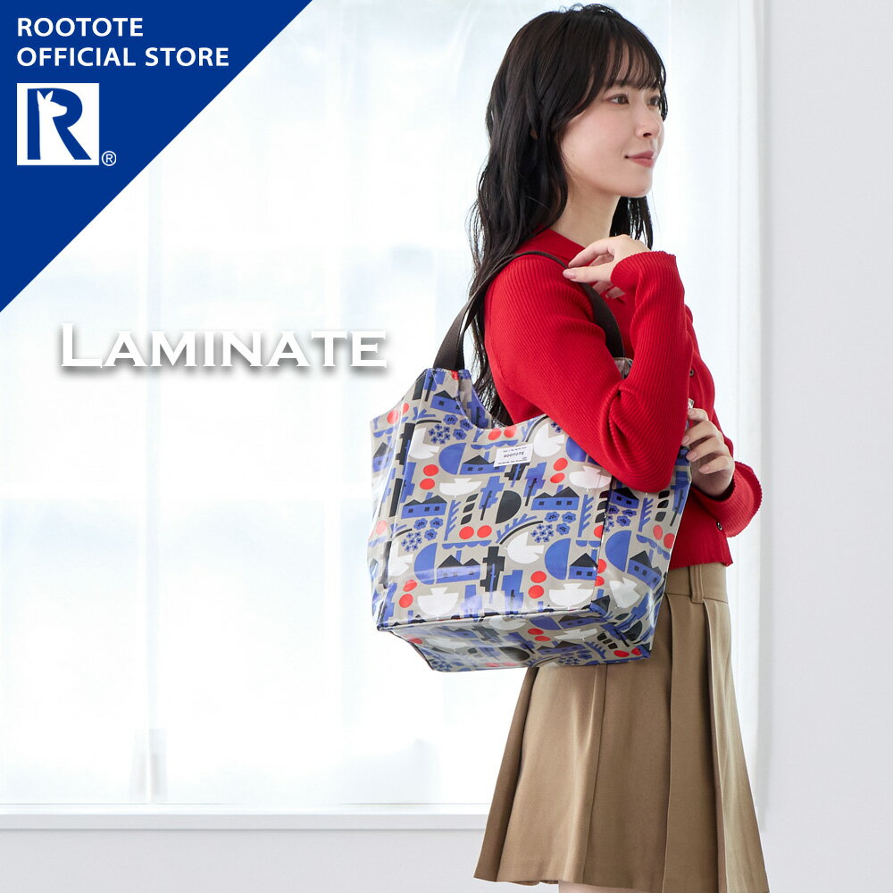 【ルートート公式】 トートバッグ ラミネート レディース a4 おでかけ ブランド ROOTOTE【EU.ラウンド.ラミネート-U（全2種）2025新作 品番3612】肩掛け 大きめ マチ付き ネコ 鳥 オールシーズン 雨の日 自立 内ポケット カジュアル お出掛け 通勤 通学 ギフト