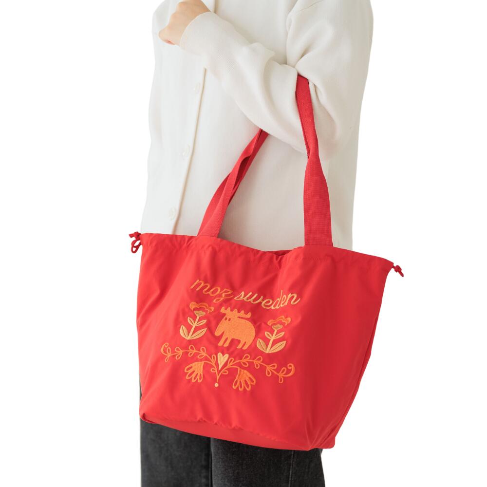 【楽天スーパーSALE 半額商品+クーポン+P2倍】moz 刺繍 トートバッグ レディース Lサイズ モズ トート バッグ 軽量 軽い 大容量 大きめ おしゃれ かわいい 肩掛け 通勤 通学 A4 北欧 エコバッグ 巾着型バッグ 巾着 シンプル プレゼント ギフト 母の日