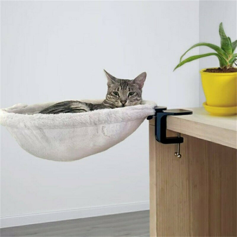 猫用ベッド ベッド 省スペースな半円形 柔らかな感触 多様な机に適合 耐荷重20kg ...