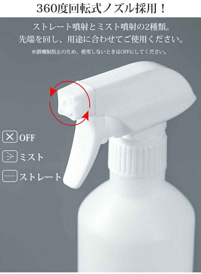 スプレーボトル アルコール対応 500ml 遮光スプレーボトル 大容量 5本セット 次亜...