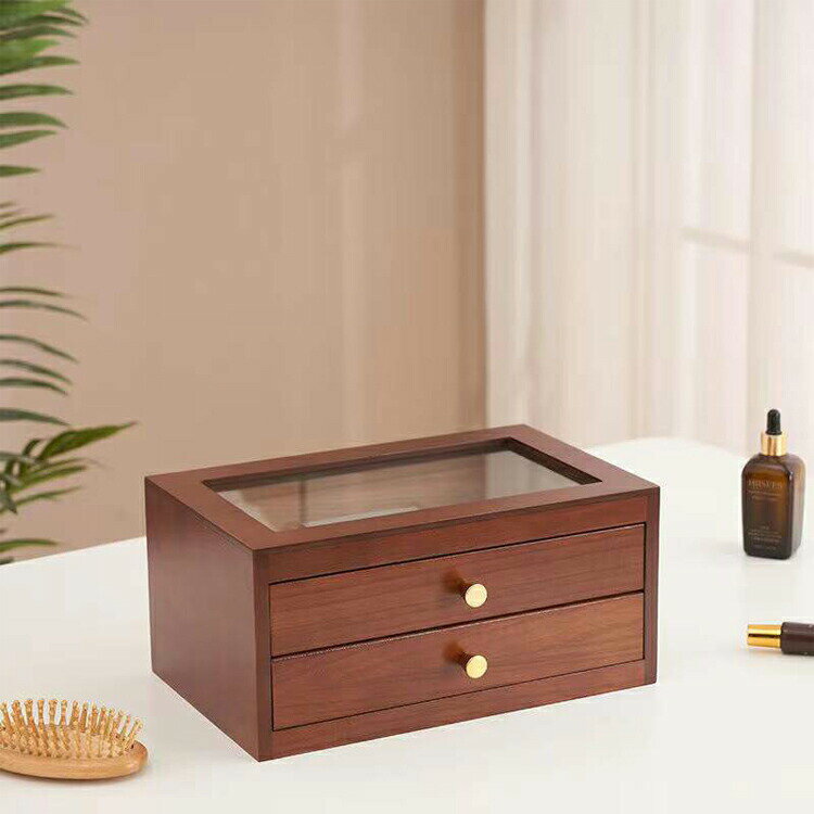 アクセサリーケース 2段式 ジュエリーボックス 木製 アンティーク風 ジュエリーケース アクセサリーボ..