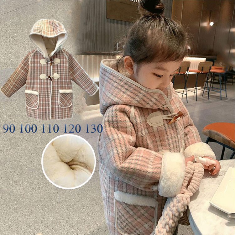 乐天商城 - ベビー アウター 女の子 ダッフルコート ジャケット キッズ 秋冬着 裏起毛 コート フード付き 厚手 コート キッズ 防寒対策 暖かい キッズ 通園 子ども 通学 コート 90cm 100cm 110cm 120cm 130cm 海外通販