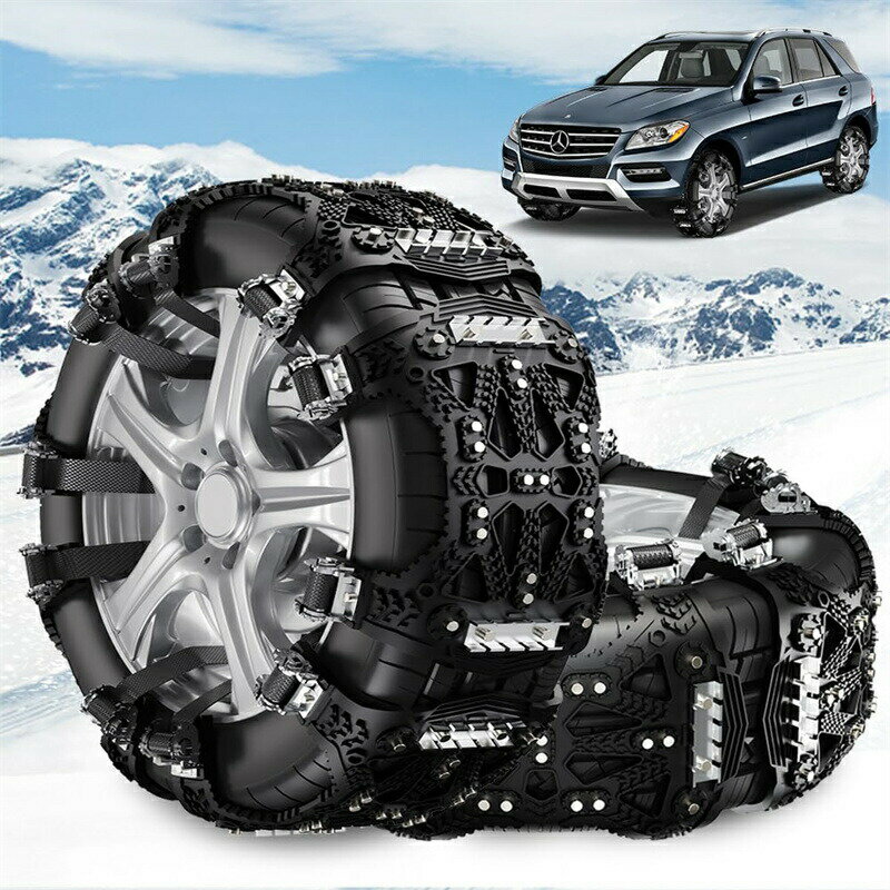 樂天商城 - タイヤチェーン 車用タイヤチェーン スノーチェーン 取り付け簡単 ジャッキアップ不要 165mm-285mm対応 サイズ調整可能 滑り止め 耐磨耗 振動?騒音減衰 軽自動車 非金属チェーン 泥道 雪道 悪路 砂道 滑り止めチェーン 冬の必需品 6本